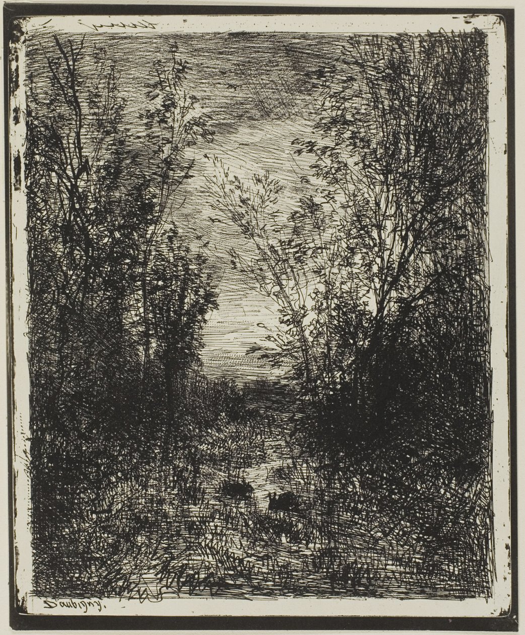 Brook na clareira de Charles Francois Daubigny