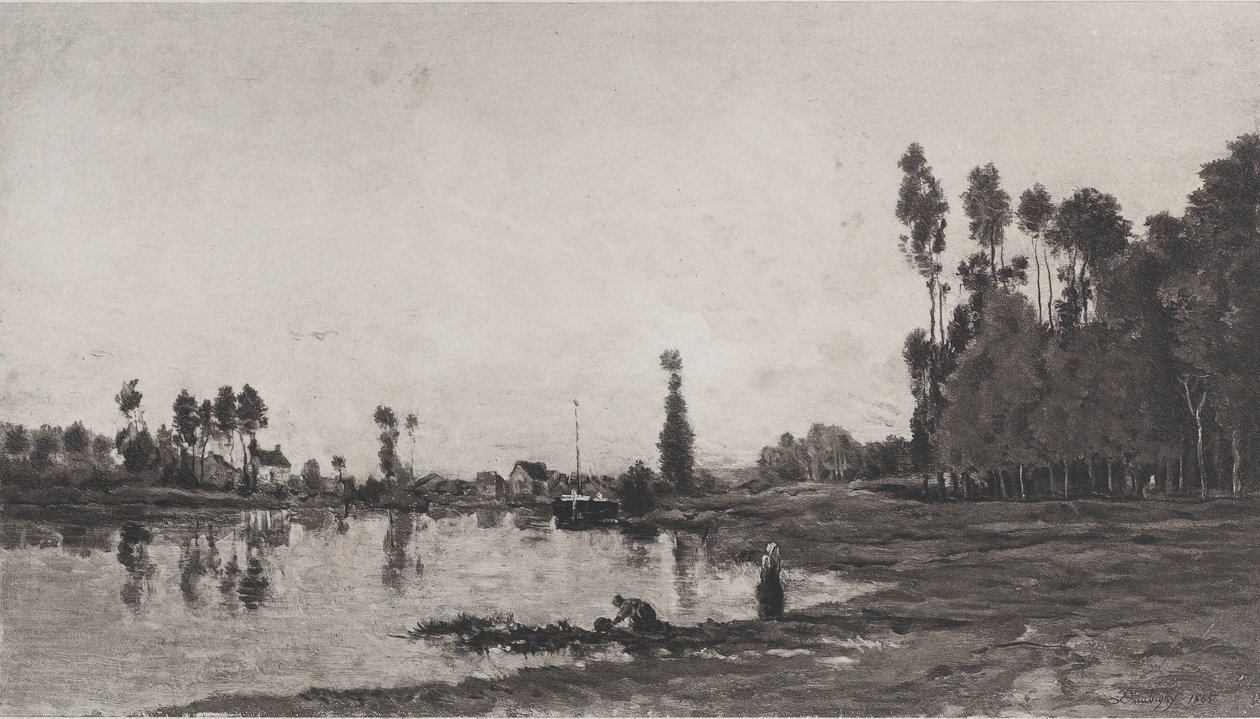 À beira do rio, 1865. de Charles Francois Daubigny