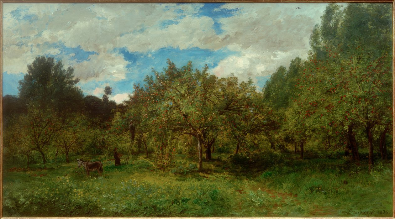 CFDaubigny, pomar francês na época da colheita de Charles Francois Daubigny