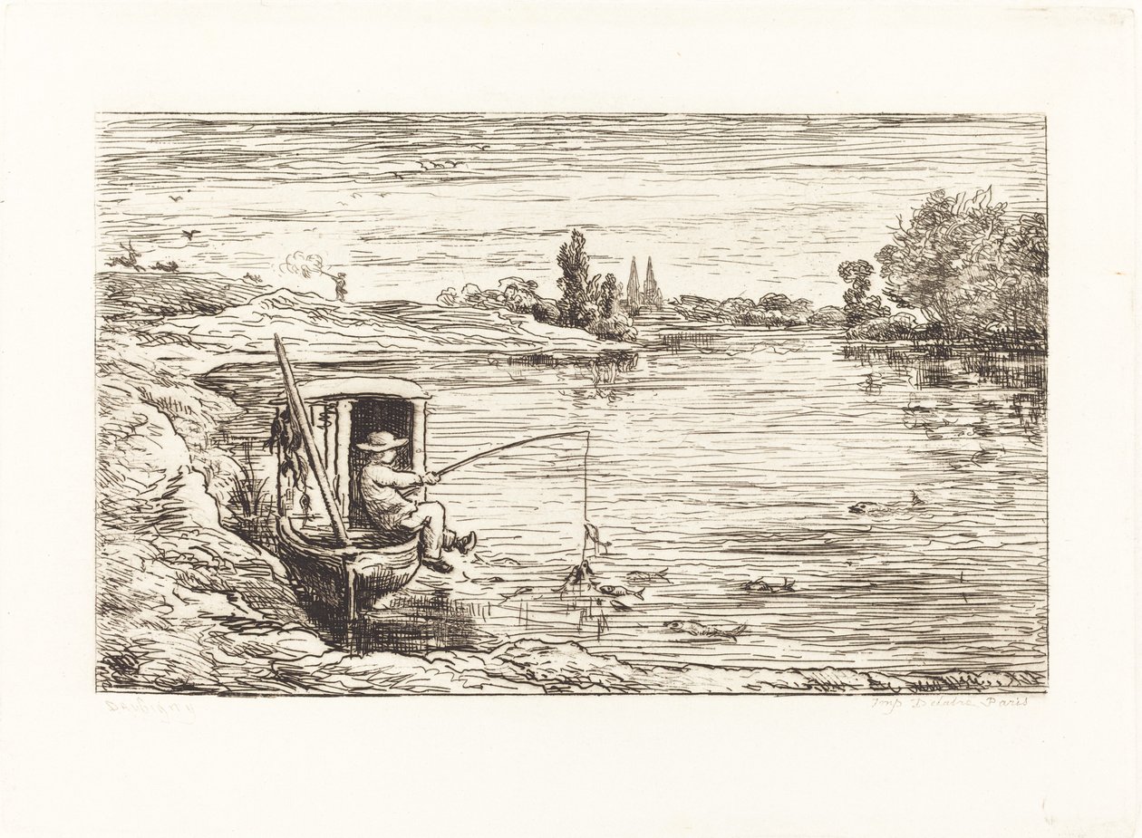 Cabin Boy Fishing (Le Mousse a la peche) de Charles Francois Daubigny