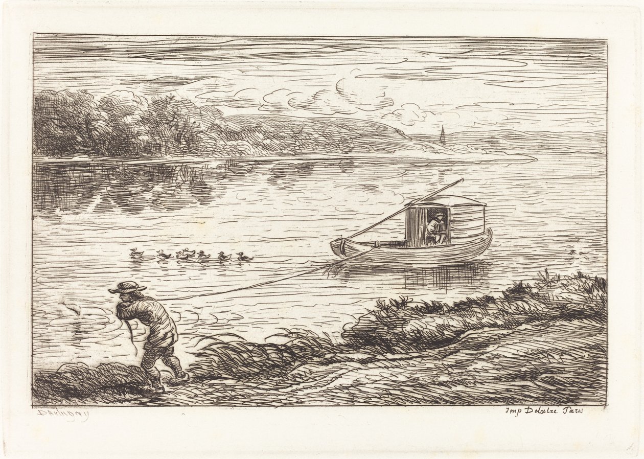Cabin Boy Pulling the Rope (Le Mousse tirant le cordeau) de Charles Francois Daubigny
