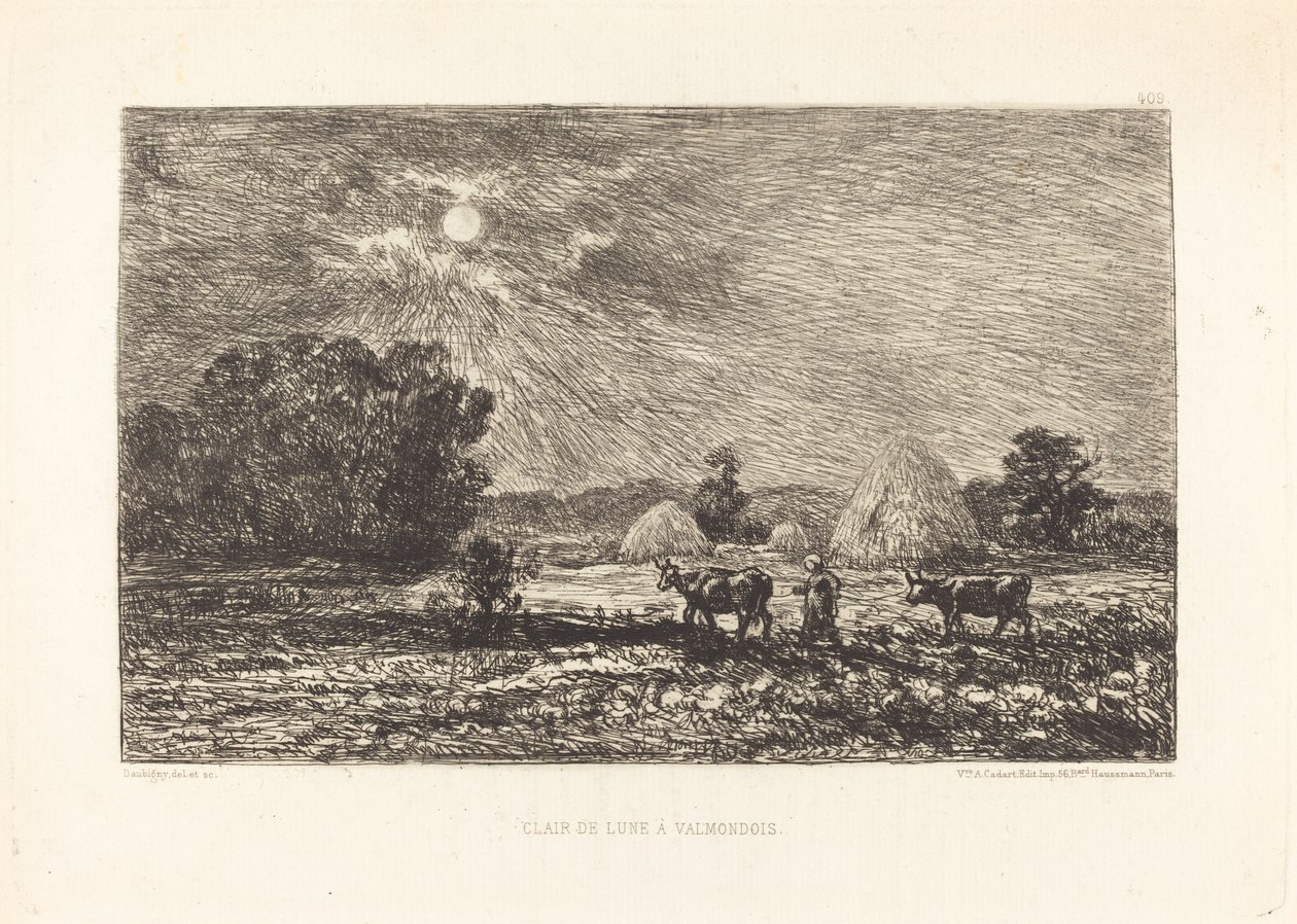 Luar em Valmondois (luar em Valmondois) de Charles Francois Daubigny