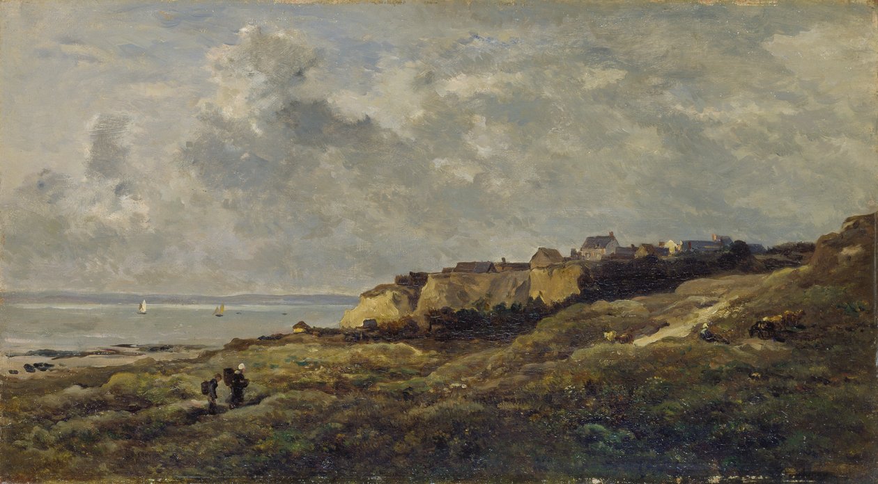 Paisagem costeira na Normandia (Villerville-sur-Mer) de Charles Francois Daubigny