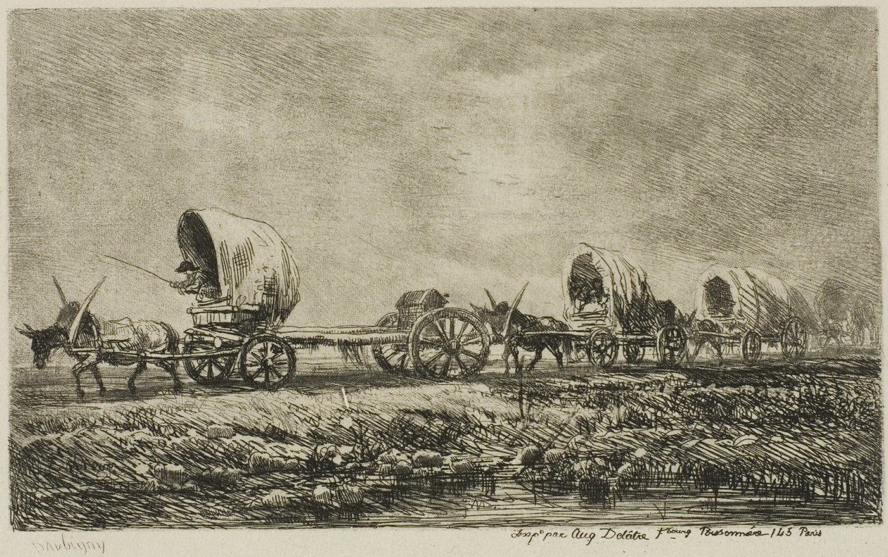 Vagões Cobertos (Lembrança do Morvan) de Charles Francois Daubigny