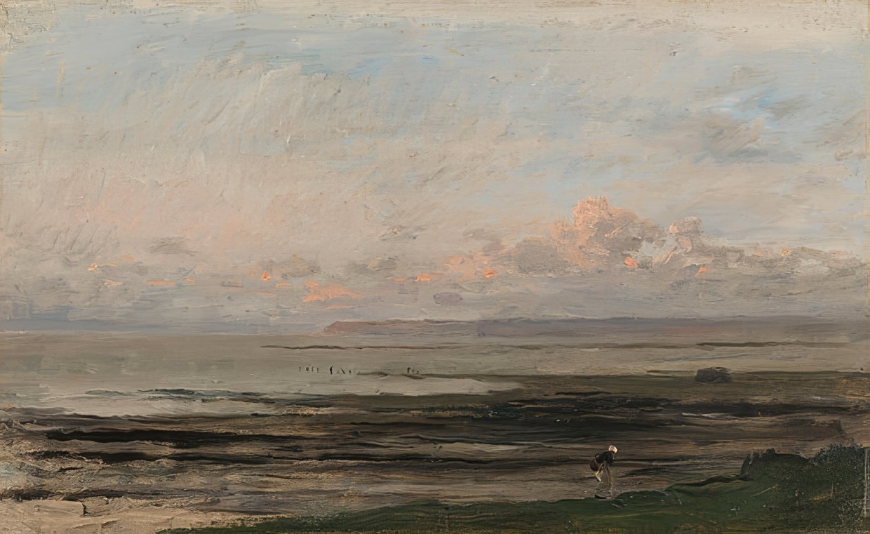 O mar na maré baixa de Charles Francois Daubigny