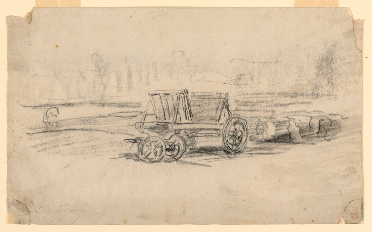 Desenho, Uma carroça agrícola, ca. 1850 de Charles Francois Daubigny