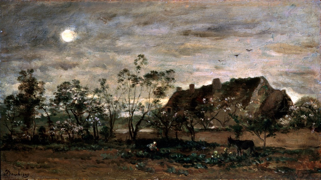 Noite em Honfleur, década de 1860. de Charles Francois Daubigny