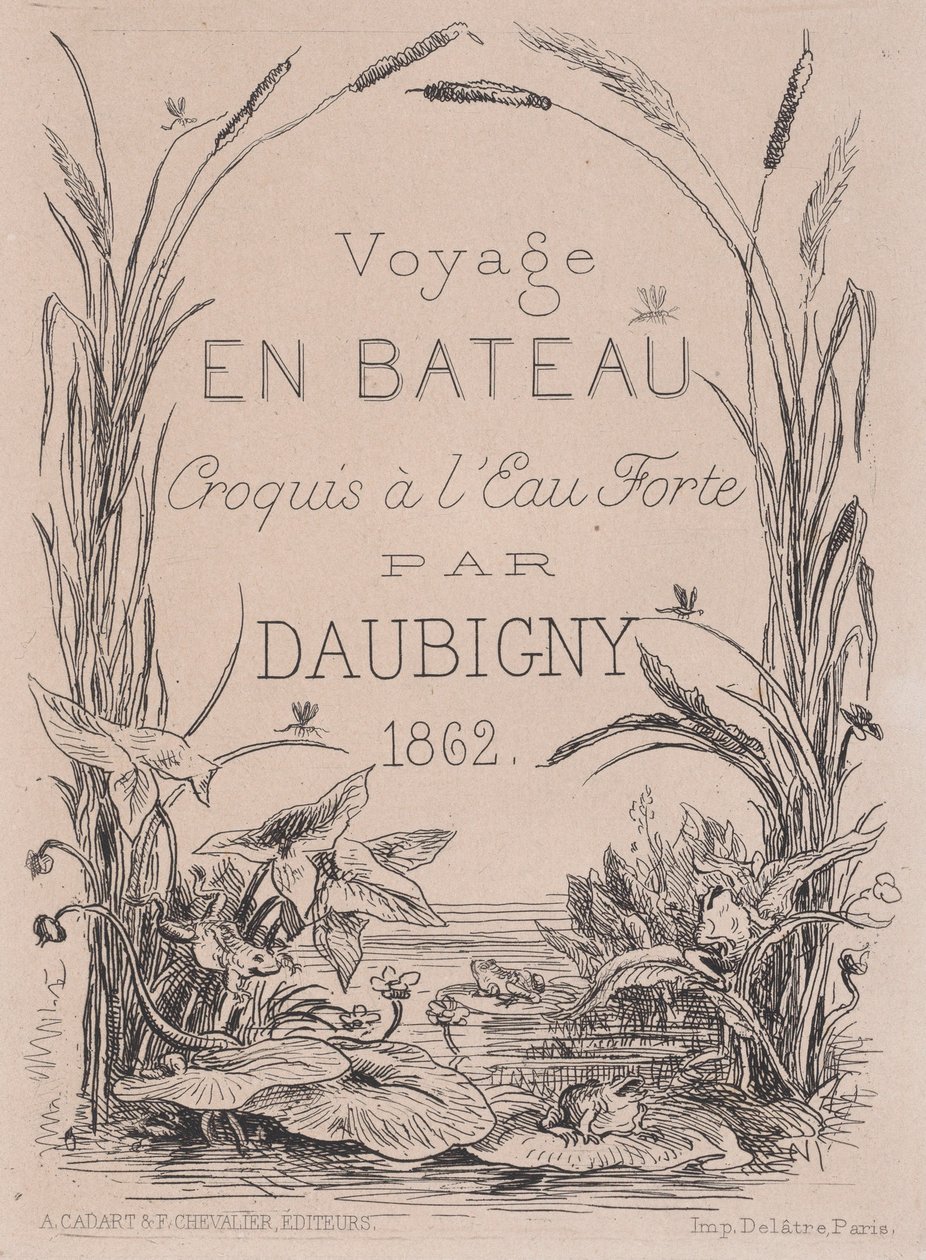 Frontispício, Viagem de barco, 1862. de Charles Francois Daubigny