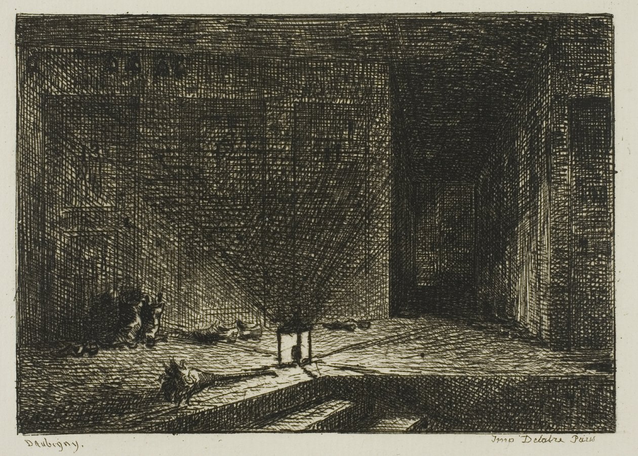 Interior de uma pousada (O corredor de uma pousada) de Charles Francois Daubigny