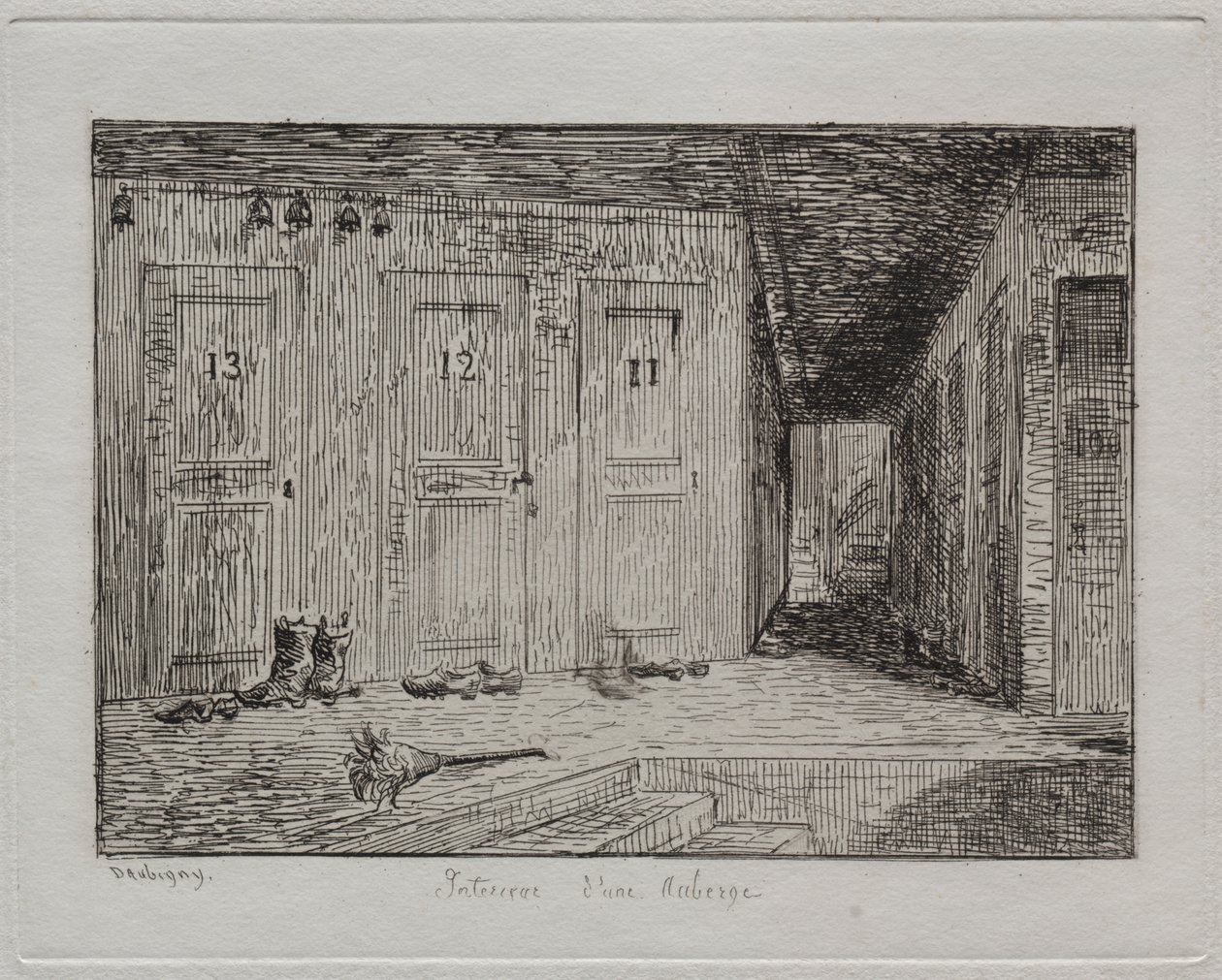 Interior de uma pousada de Charles Francois Daubigny
