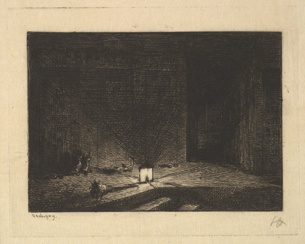 Interior de uma pousada, 1861-62. de Charles Francois Daubigny