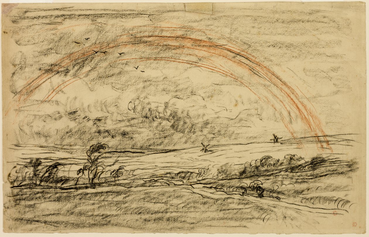 Paisagem com um arco-íris de Charles Francois Daubigny