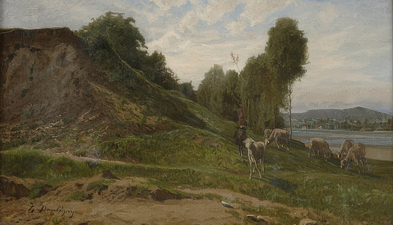 Paisagem com ovelhas. Por volta de 1855 de Charles Francois Daubigny