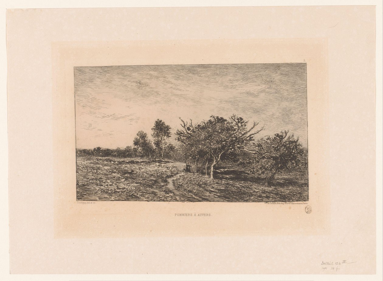 Paisagem com macieiras
Pommiers à Auvers. (título sobre o objecto) de Charles Francois Daubigny