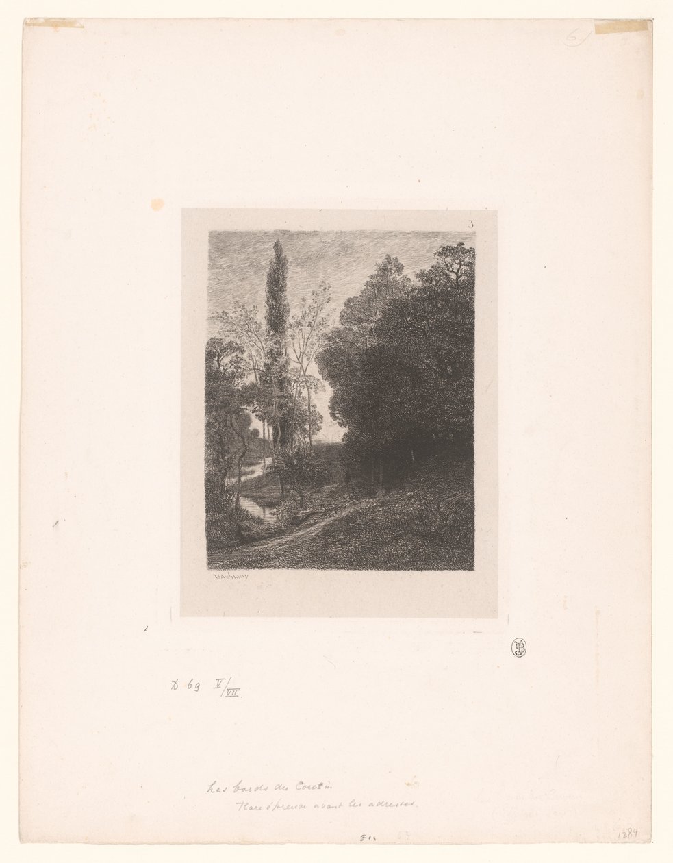 Paisagem com rio serpenteando
Les bords du Cousin
Série de gravuras de paisagens (título da série)
Eaux-fortes par Daubigny (título da série) de Charles Francois Daubigny