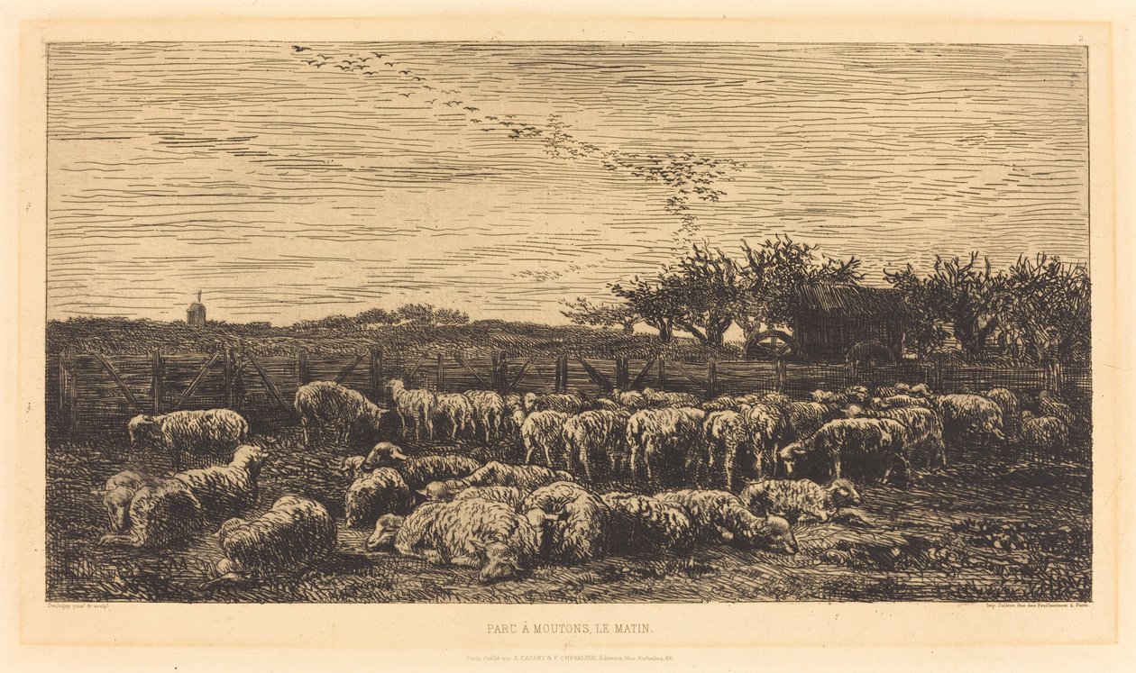 Large Sheepfold (Le Grand parc a moutons) de Charles Francois Daubigny