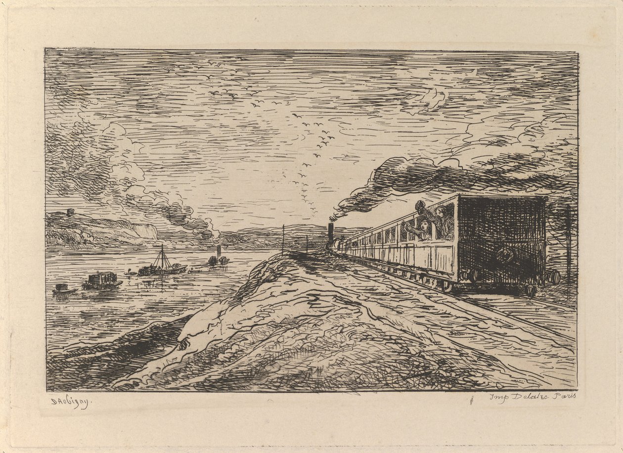Le Départ Le Retour, de Le Voyage en bateau, 1861. de Charles Francois Daubigny