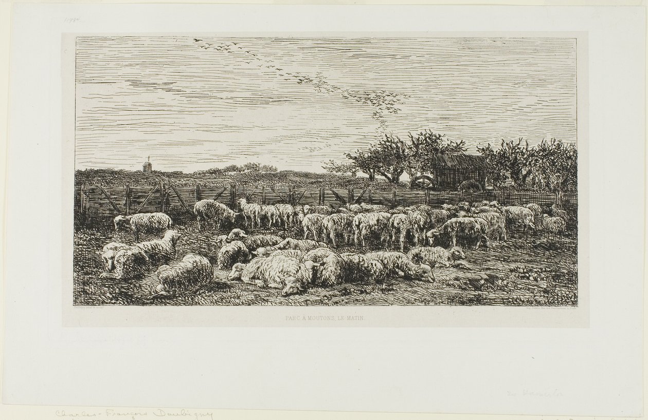 Prado com ovelhas de Charles Francois Daubigny