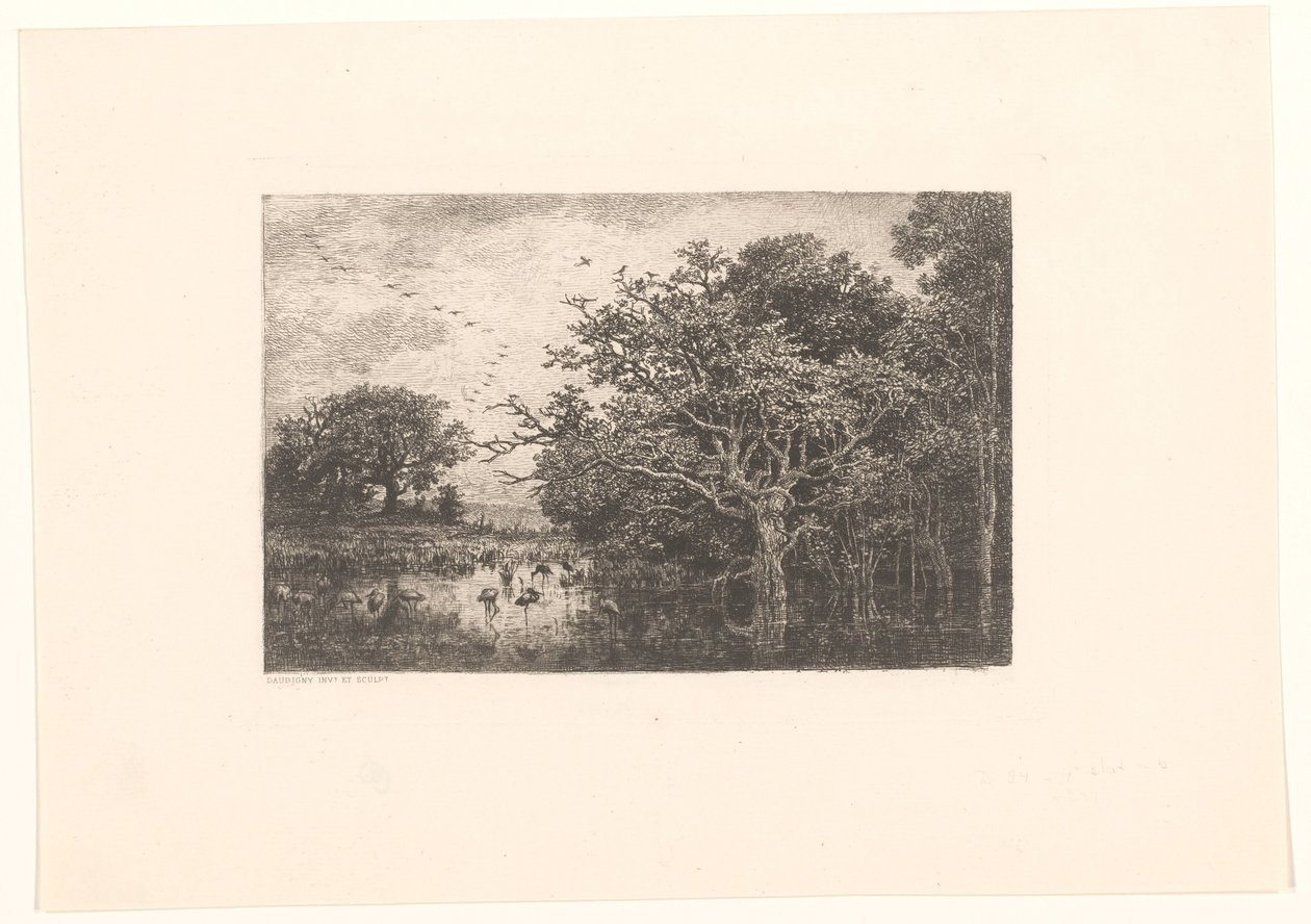Pântano com cegonhas
Le marais aux cigognes de Charles Francois Daubigny