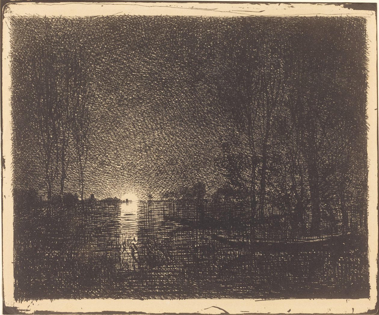 Paisagem enluarada de Charles Francois Daubigny