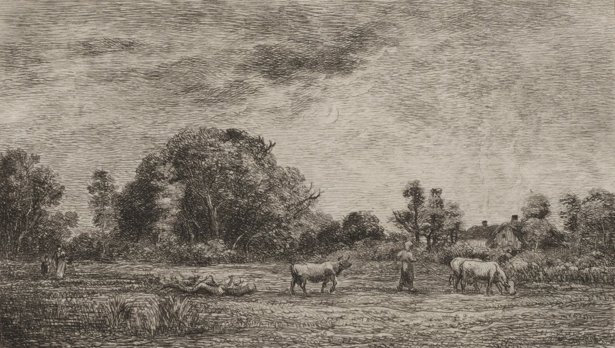 Nascer da lua de Charles Francois Daubigny