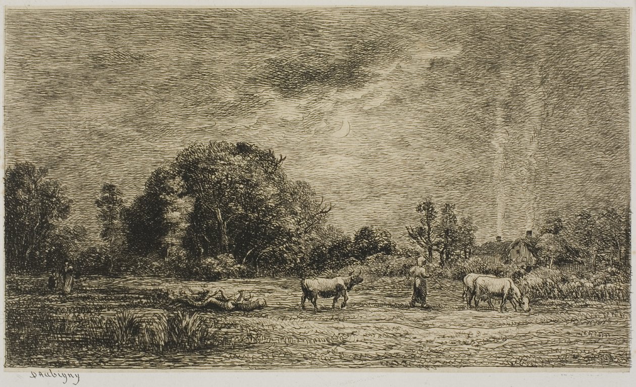 Nascer da lua de Charles Francois Daubigny