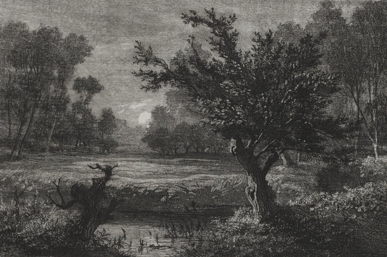 Nascer da lua no vale de Andilly de Charles Francois Daubigny