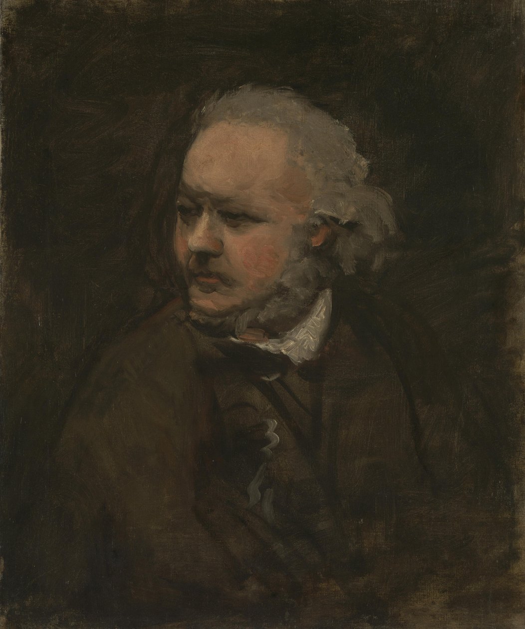 Retrato do pintor Honoré Daumier 1808-1879, c. 1876 de Charles Francois Daubigny