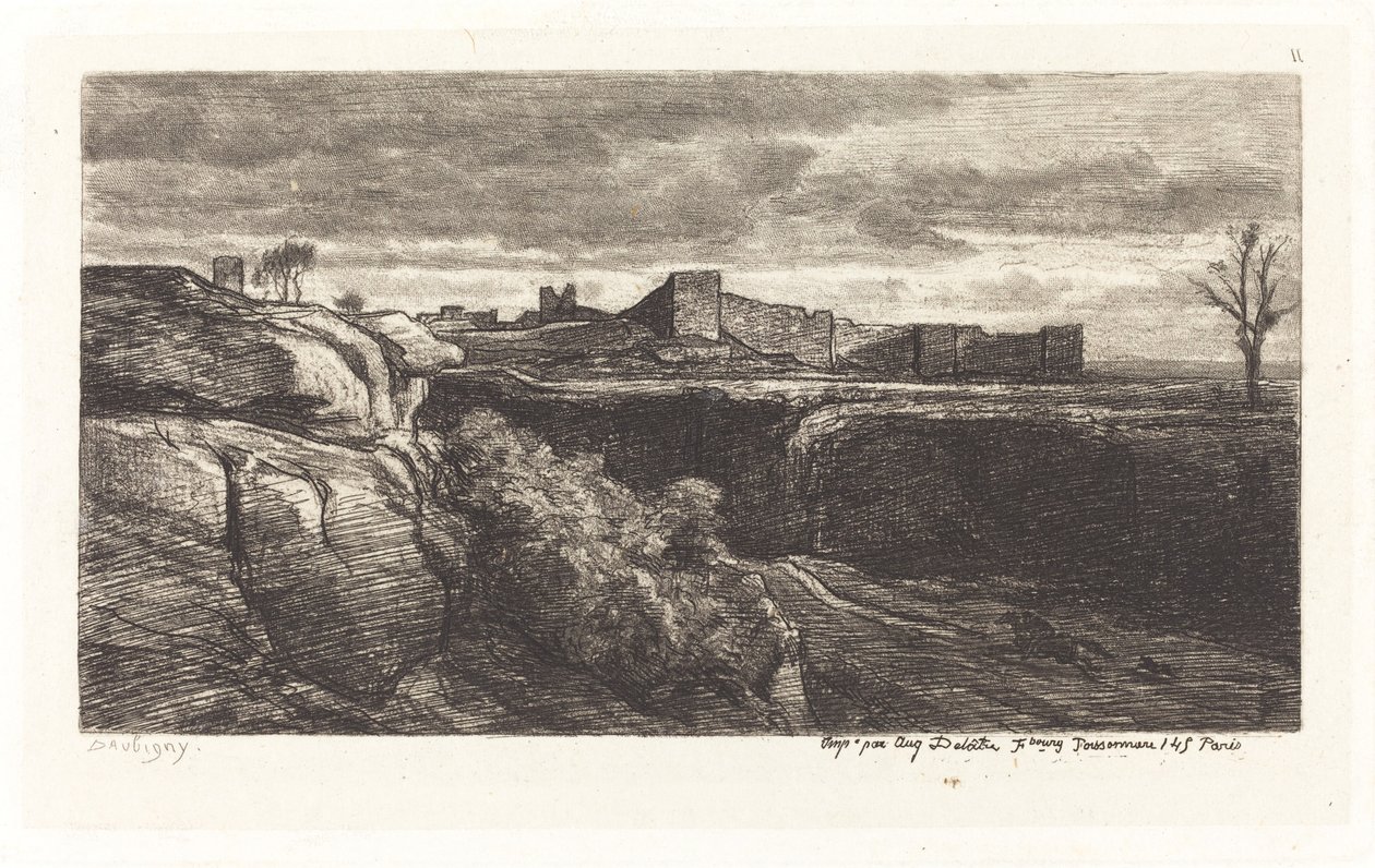 Ruínas do castelo de Cremieux de Charles Francois Daubigny