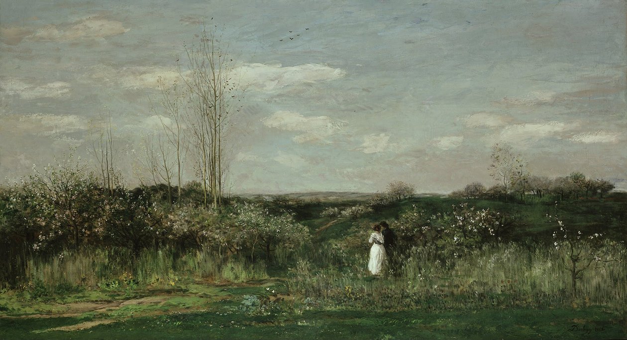 Paisagem de primavera, 1862 de Charles Francois Daubigny