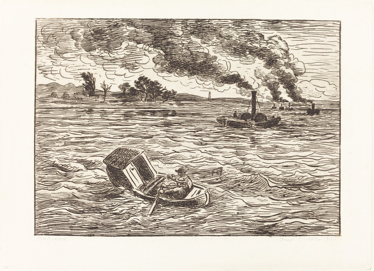 Barcos a vapor (Les Bateaux a vapeur) de Charles Francois Daubigny