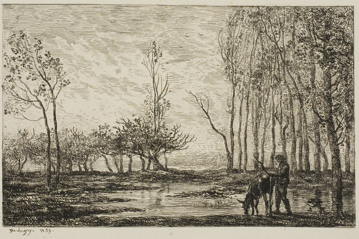 Pôr do sol de Charles Francois Daubigny
