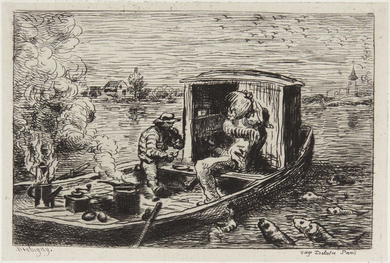 Engolir uma refeição de Charles Francois Daubigny
