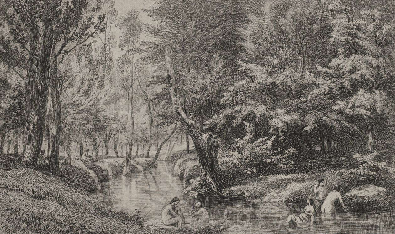 Os banhistas, c. 1847 de Charles Francois Daubigny