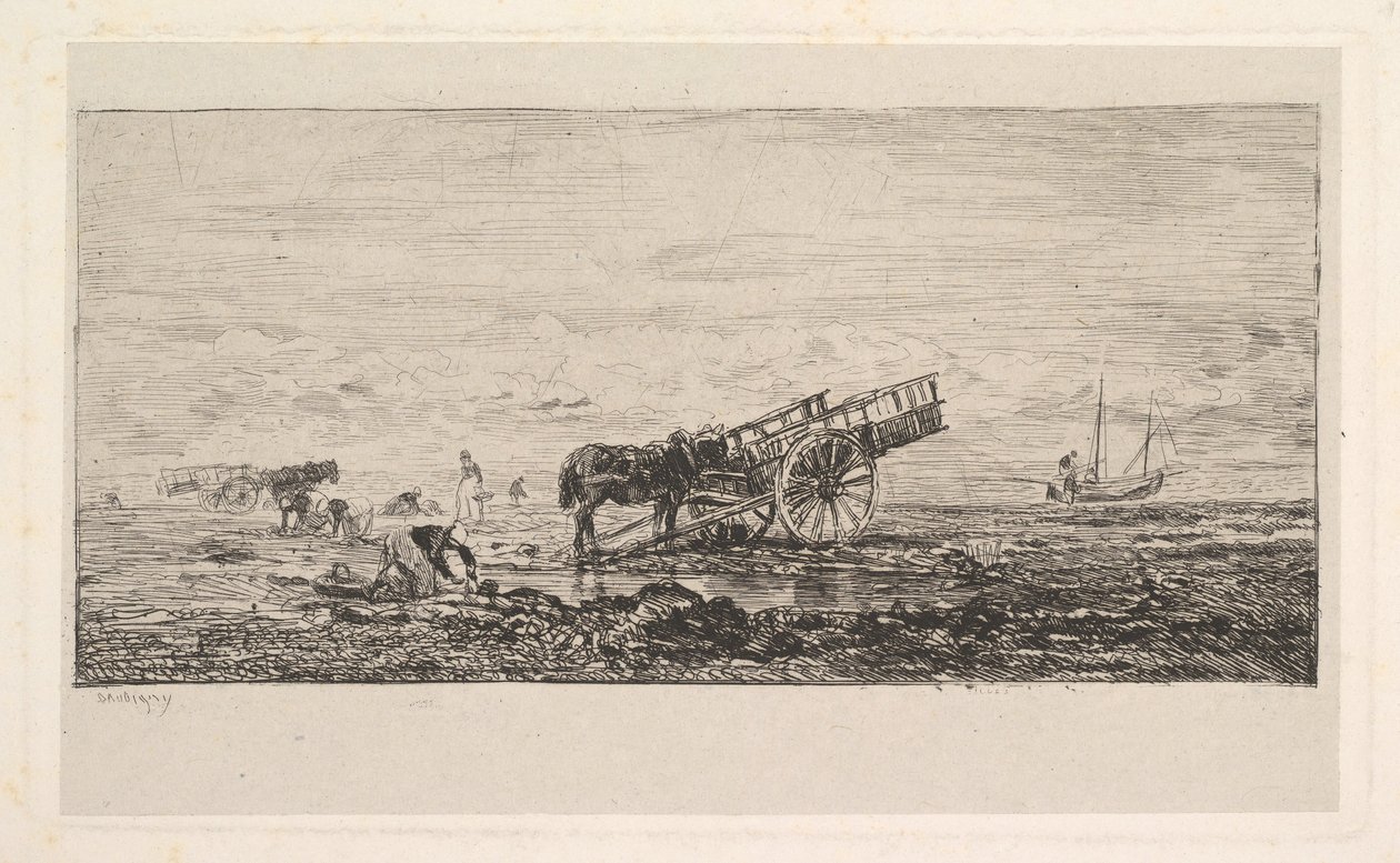 A praia em Villerville, 1837-78. de Charles Francois Daubigny
