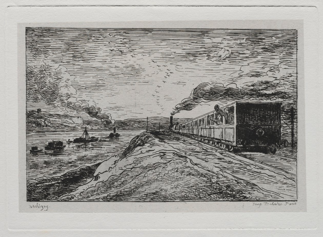 A viagem de barco: A partida O retorno, 1861. de Charles Francois Daubigny