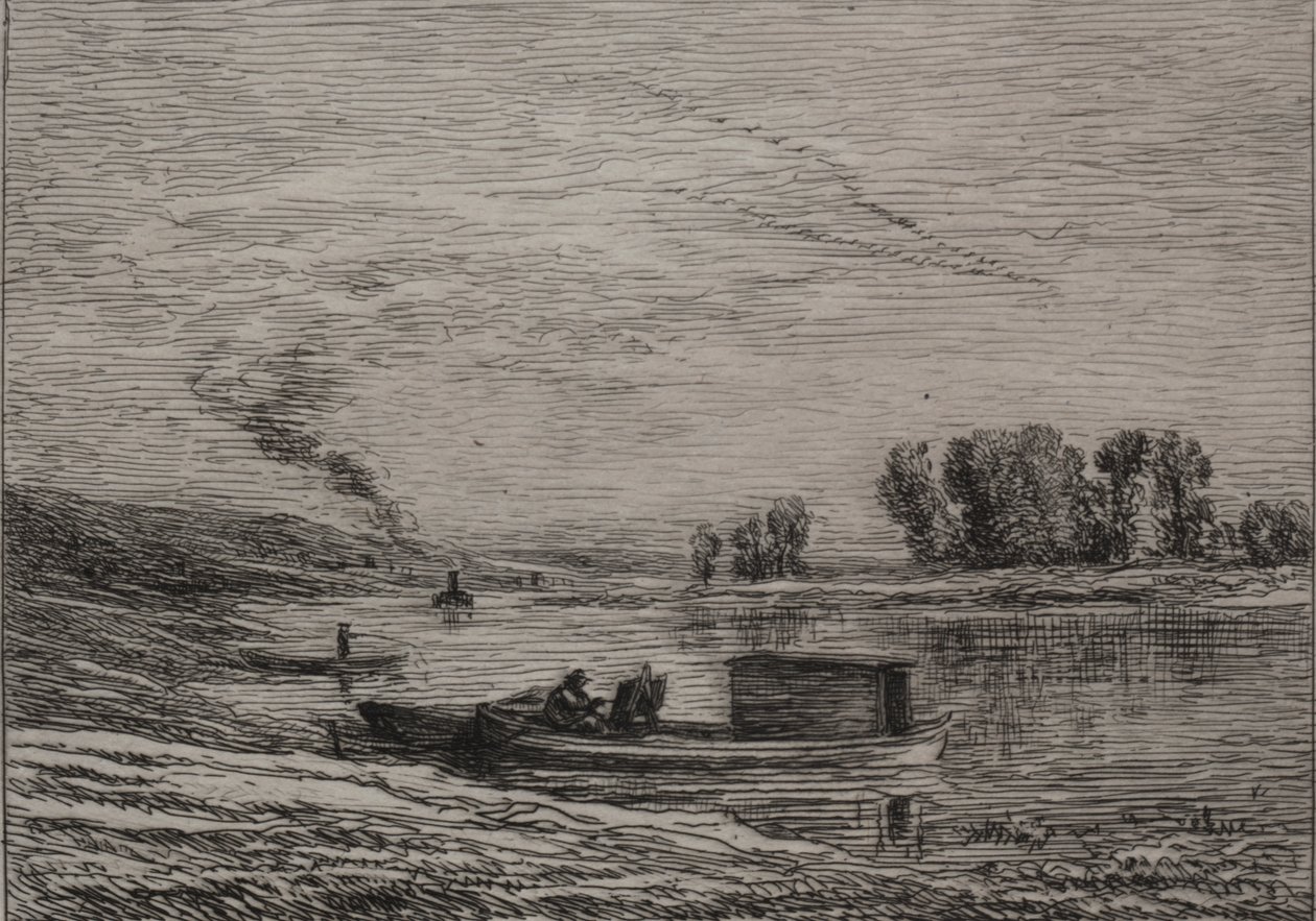 O Barco em Conflans de Charles Francois Daubigny