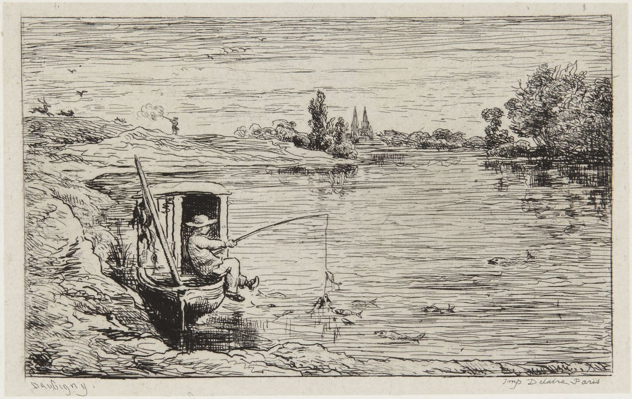 O grumete a pescar de Charles Francois Daubigny