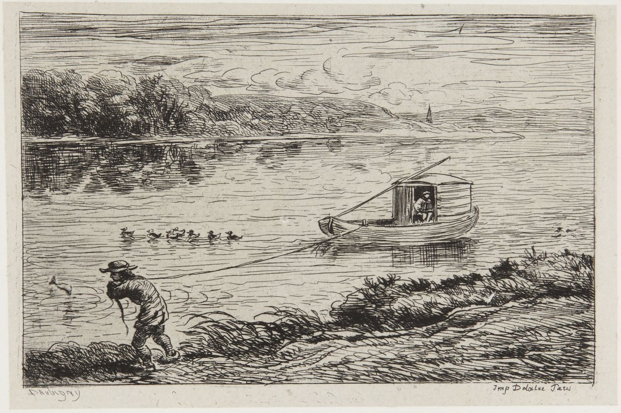 O grumete reboca a linha de Charles Francois Daubigny