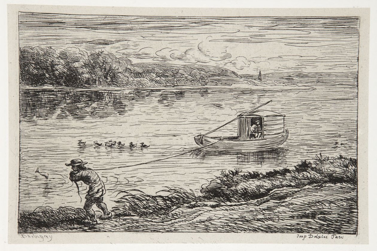O grumete reboca a amarra de Charles Francois Daubigny