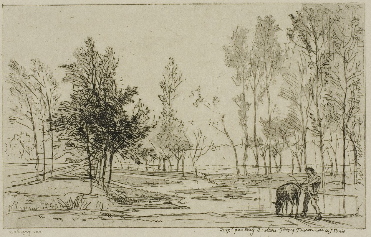 O burro no bebedouro de Charles Francois Daubigny