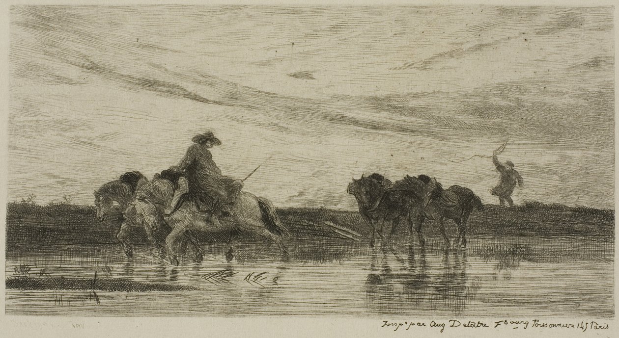 Os Cavalos Dray de Charles Francois Daubigny