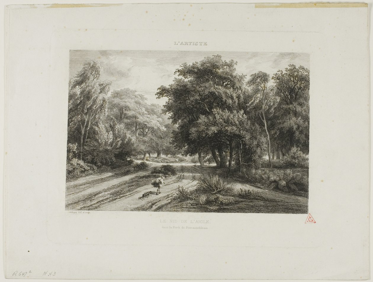 O ninho de águia na floresta de Fontainebleau de Charles Francois Daubigny