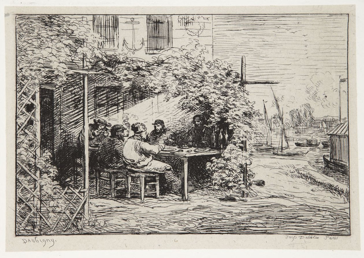 O pequeno-almoço de despedida em Asnières de Charles Francois Daubigny