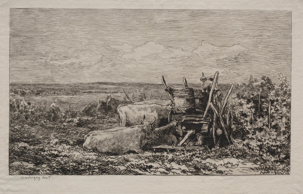 A colheita da uva de Charles Francois Daubigny