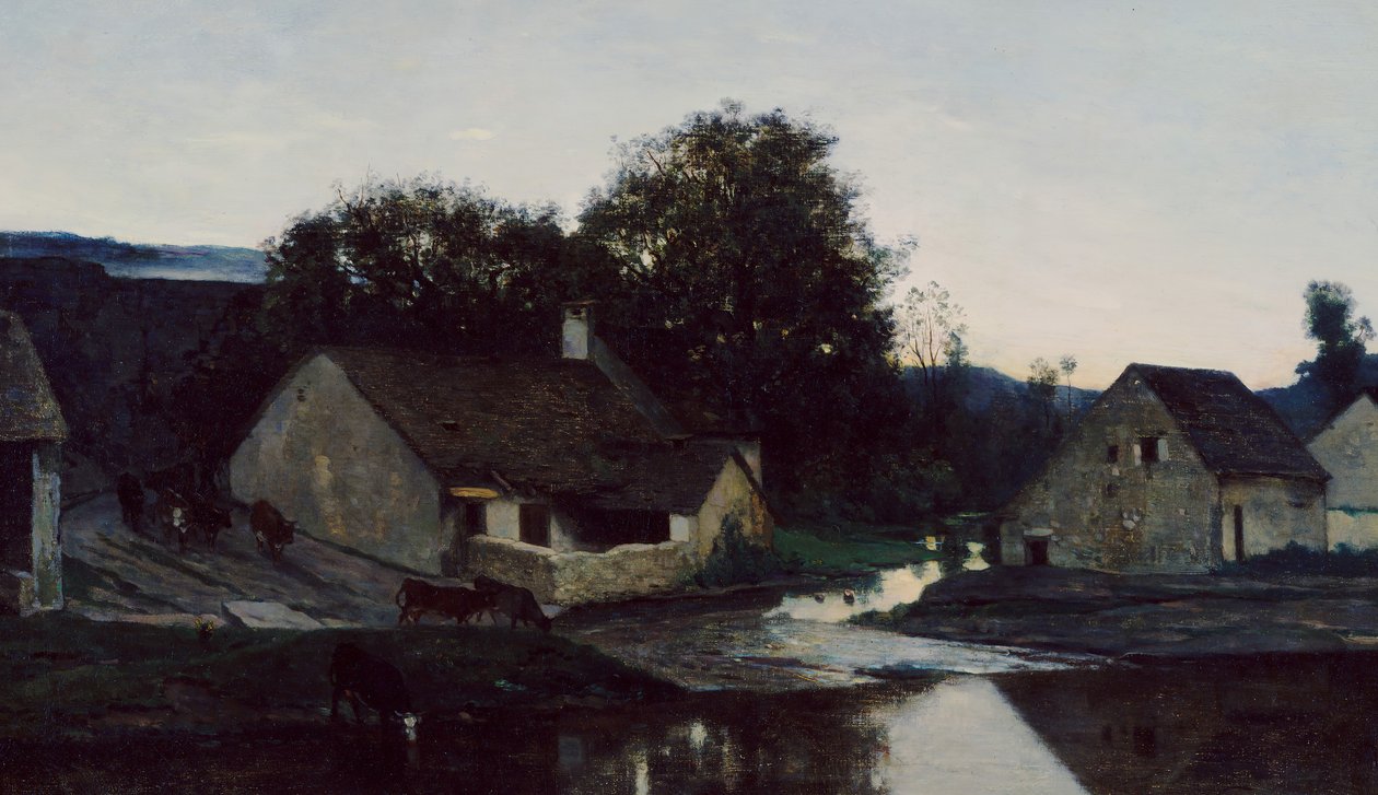 O Hamlet de Optevoz, ca. 1852 de Charles Francois Daubigny