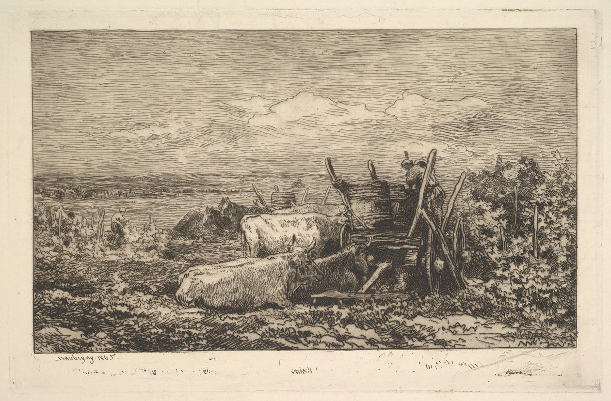 A lembrança da colheita do Morvan, 1865. de Charles Francois Daubigny
