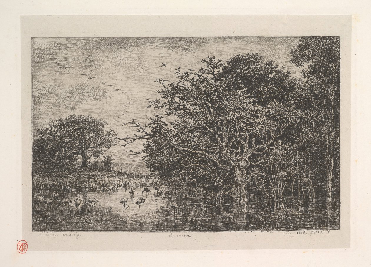 Os pântanos, 1851. de Charles Francois Daubigny