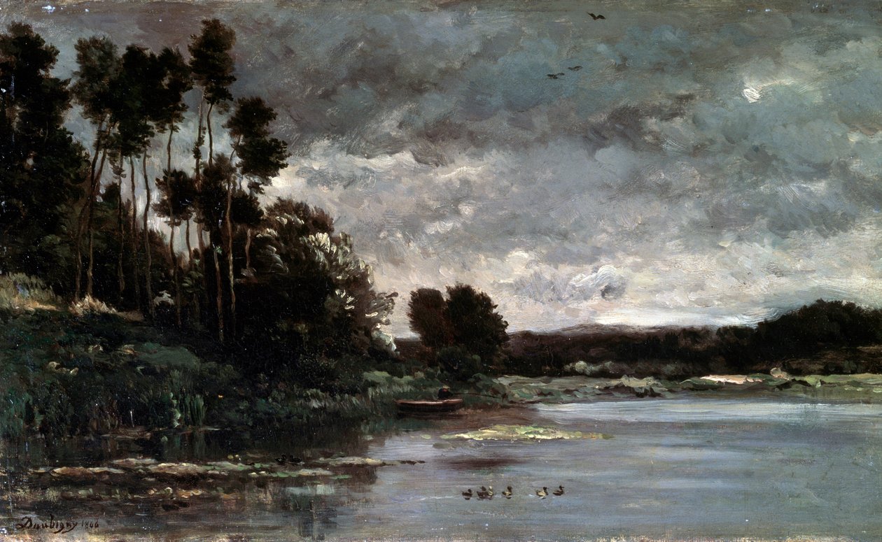 A margem do rio, 1866. de Charles Francois Daubigny