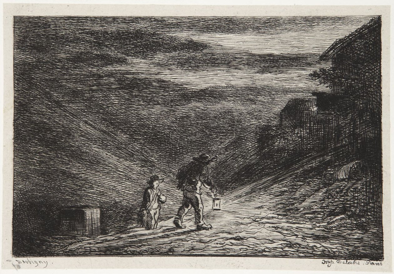 A procura de uma estalagem de Charles Francois Daubigny